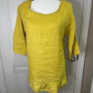 Lungo L’ Arno mustard linen blouse, NWT size S